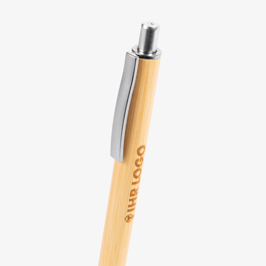 Bambus-Kugelschreiber mit individueller Lasergravur und formschönem Clip