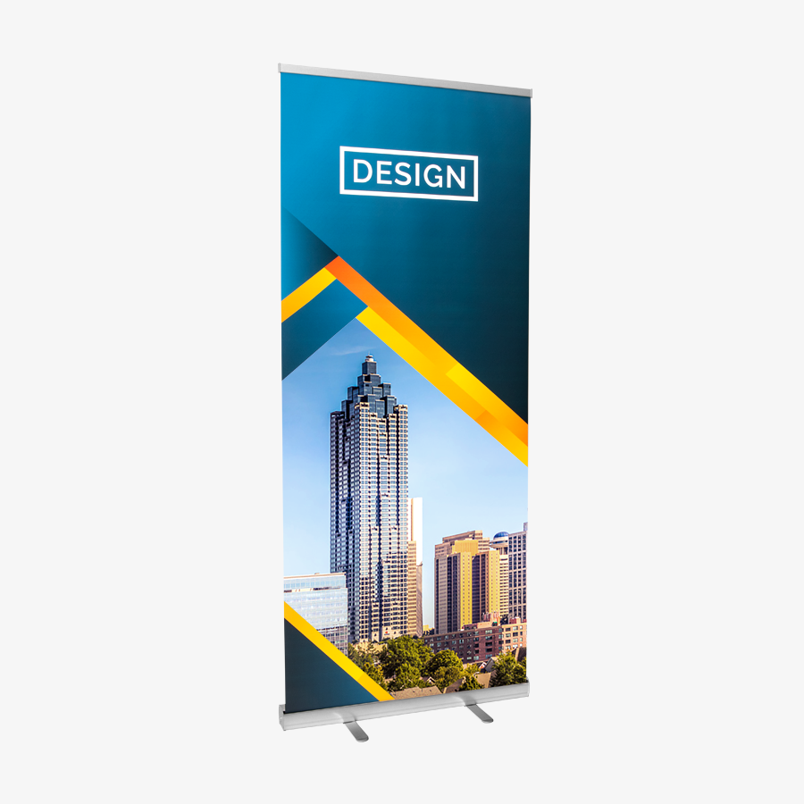 Praktisches Basic-Roll-up-Banner mit Wunschmotiv in der Grösse 85 x 200 cm