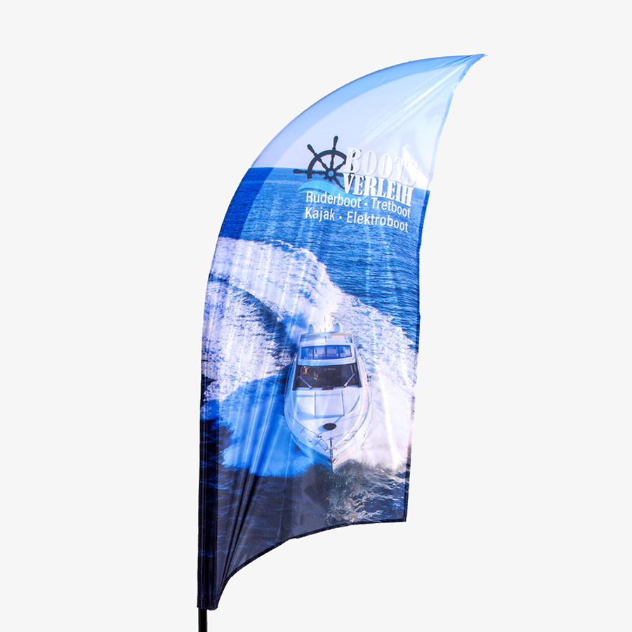 Beachflag Sailflag konkav mit bedrucktem Mastkanal
