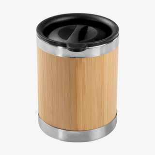 Edelstahl-Thermobecher mit Bambusüberzug, 300 ml, ohne Werbeanbringung