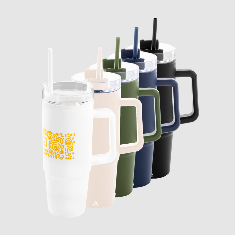 Isolierbecher Kunststoff mit Trinkdeckel, Grösse XL mit 900 ml Fassungsvermögen