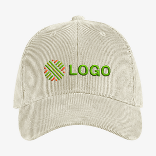 Beechfield-Baseball-Cap, klassisch aus Kord, bestickt