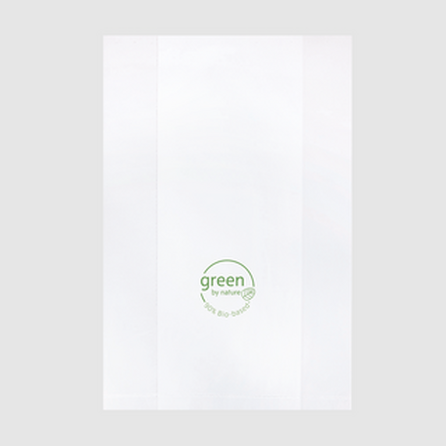 Weisse Bäckertüte (20 x 9 x 30 cm), umweltfreundlicher Bio-Polyfaltenbeutel