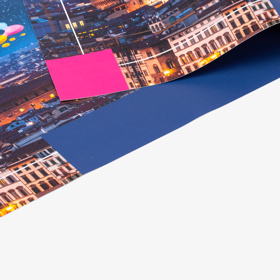 Detail einer plano Blockout-Blache