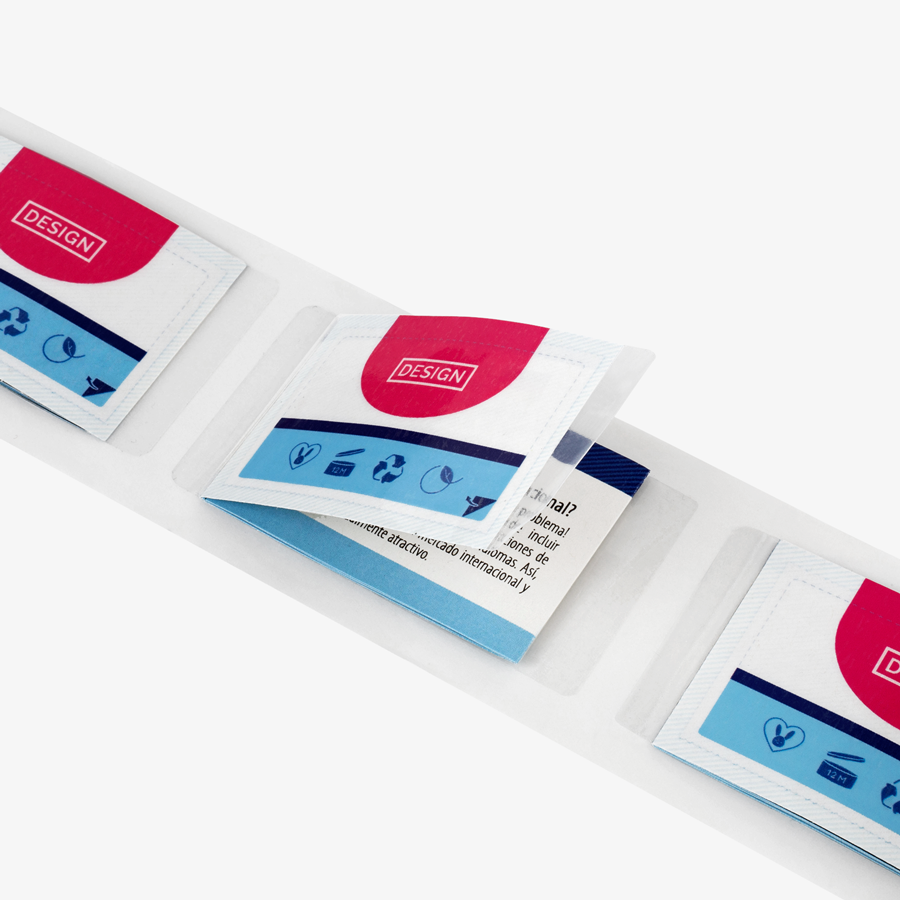 Detail rechteckige Muster-Booklet-Etiketten mit neutralem Design