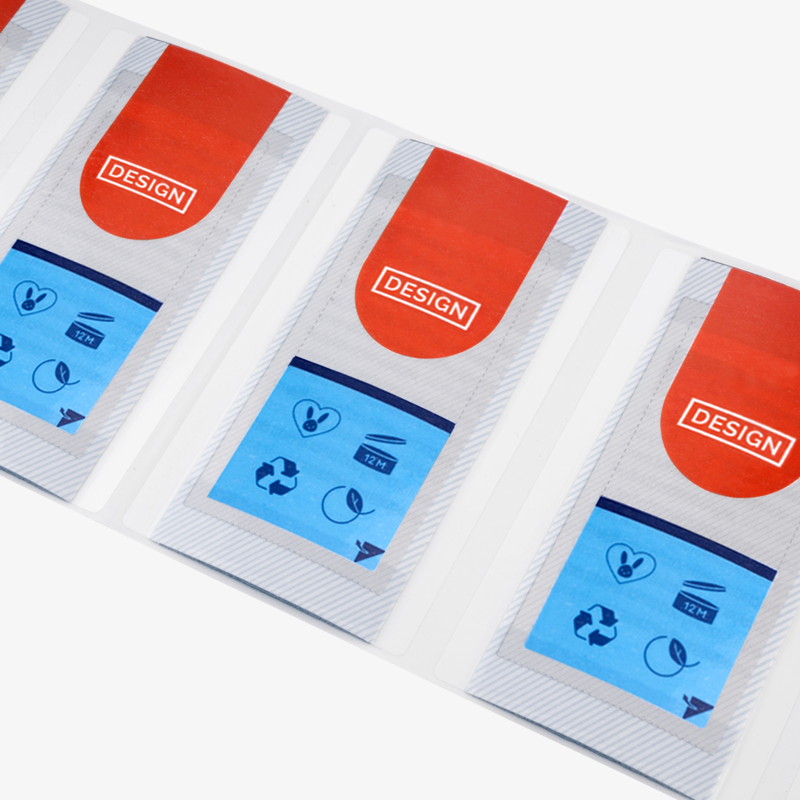 Detail rechteckige Muster-Booklet-Etiketten mit neutralem Design