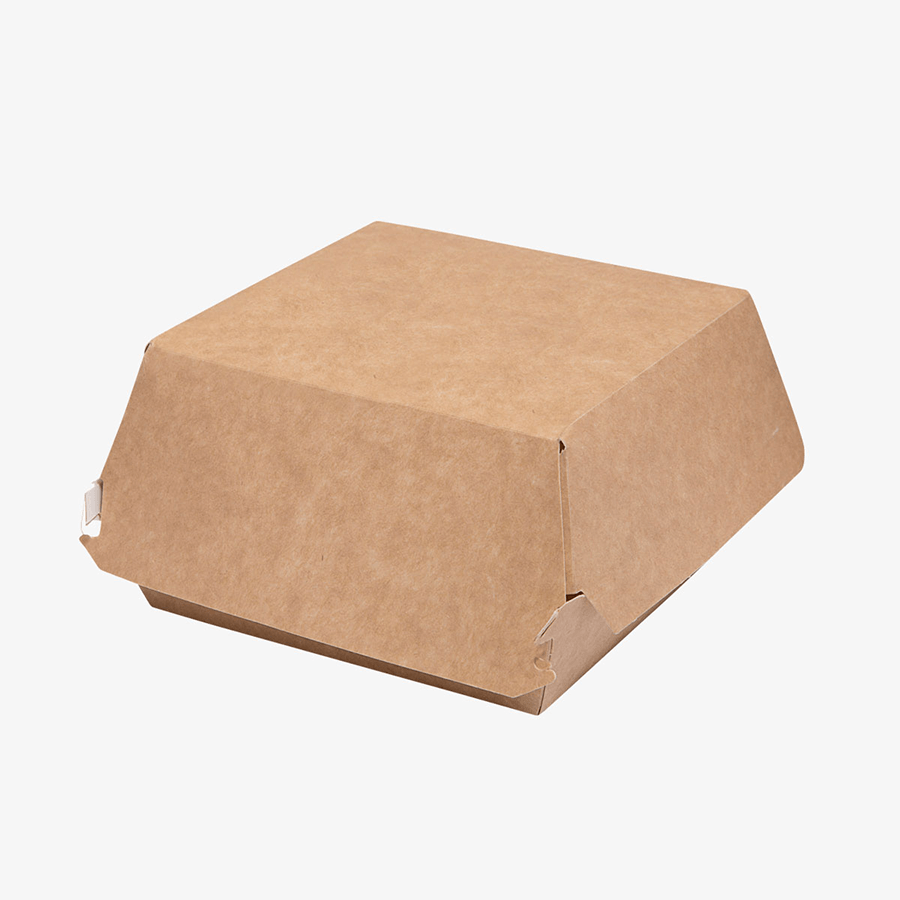 Naturbraune Burgerbox (115 x 105 x 80 mm), geschlossen