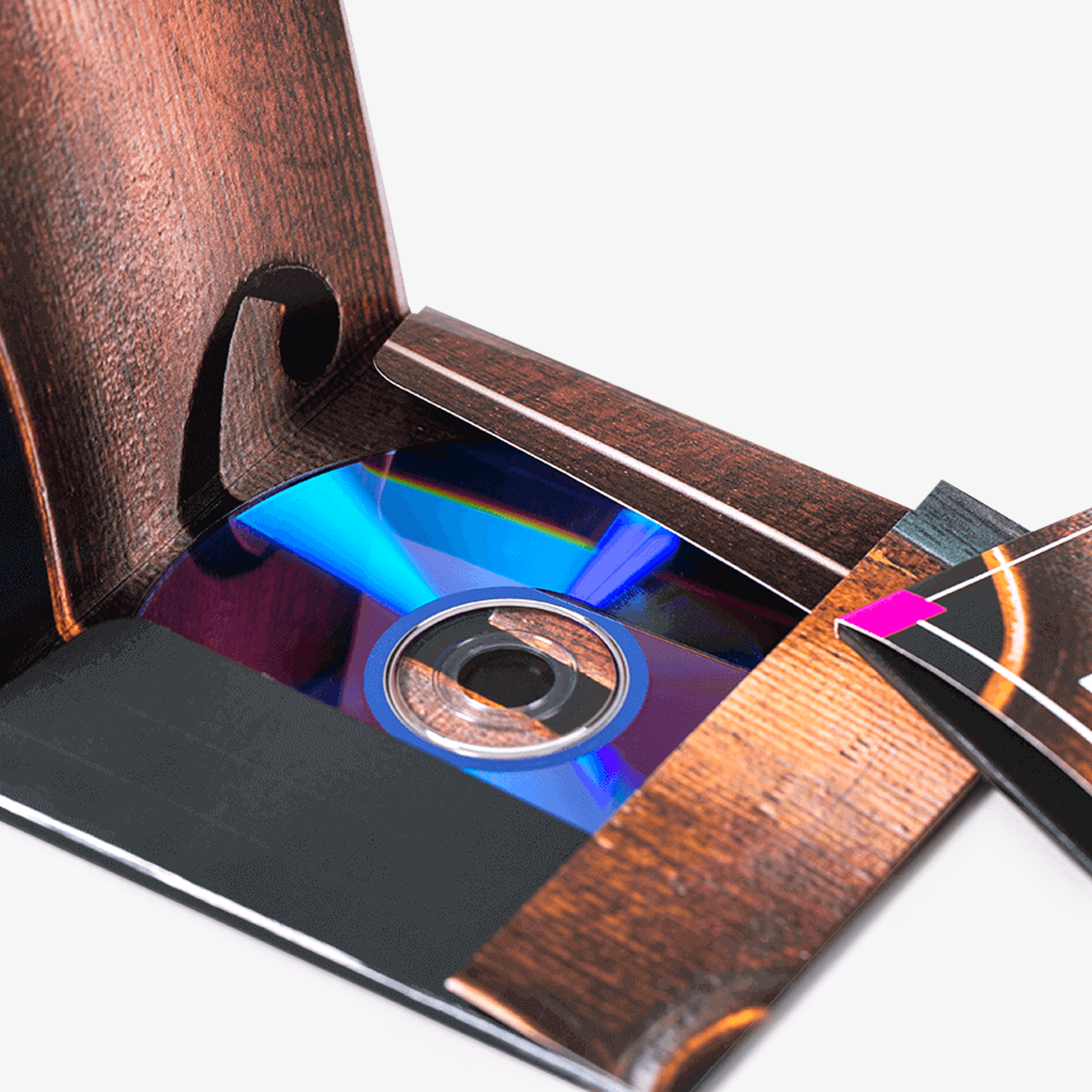 Detailansicht einer Präsentationsmappe als CD-Verpackung, personalisierbar