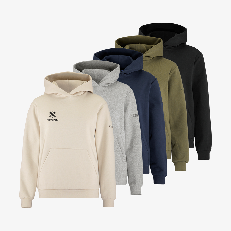 Craft-Hoodies aus mindestens 60 % hochwertiger Bio-Baumwolle in verschiedenen Farben