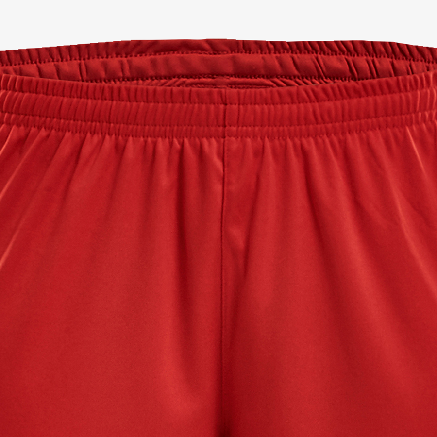 Detailaufnahme vom Bund der roten Damen-Craft-Shorts
