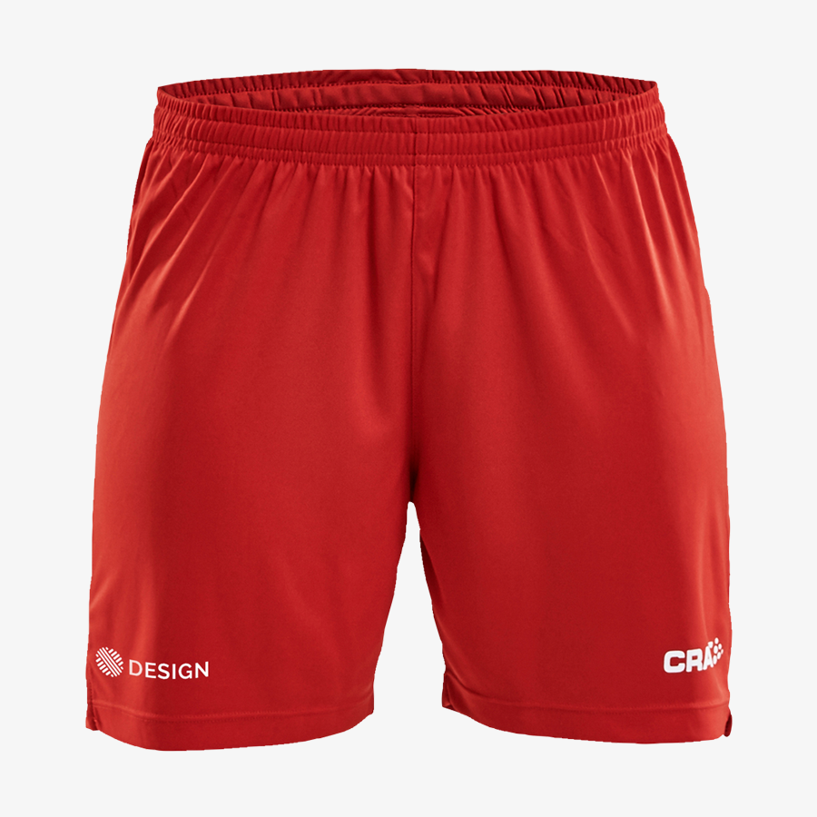 Rote Craft-Shorts für Damen mit individuellem Druck an einer Position
