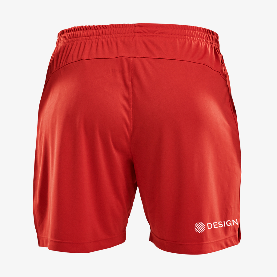 Rote Craft-Shorts für Damen, auf der Rückseite individuell einfarbig bedruckt