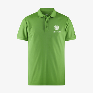 Grünes Craft-Poloshirt für Herren, individueller Digitaltransferdruck auf der Brust