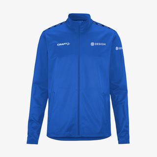 Blaue Craft-Trainingsjacke für Herren, individuell auf Brust und Ärmel bedruckt