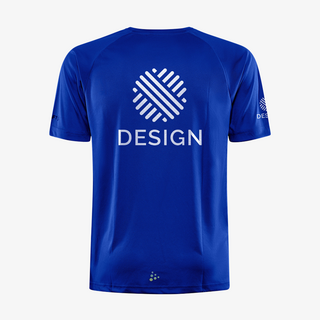 Blaues Craft-Herren-Funktionsshirt Core Unify Club mit individuellem Druckmotiv auf zwei Positionen
