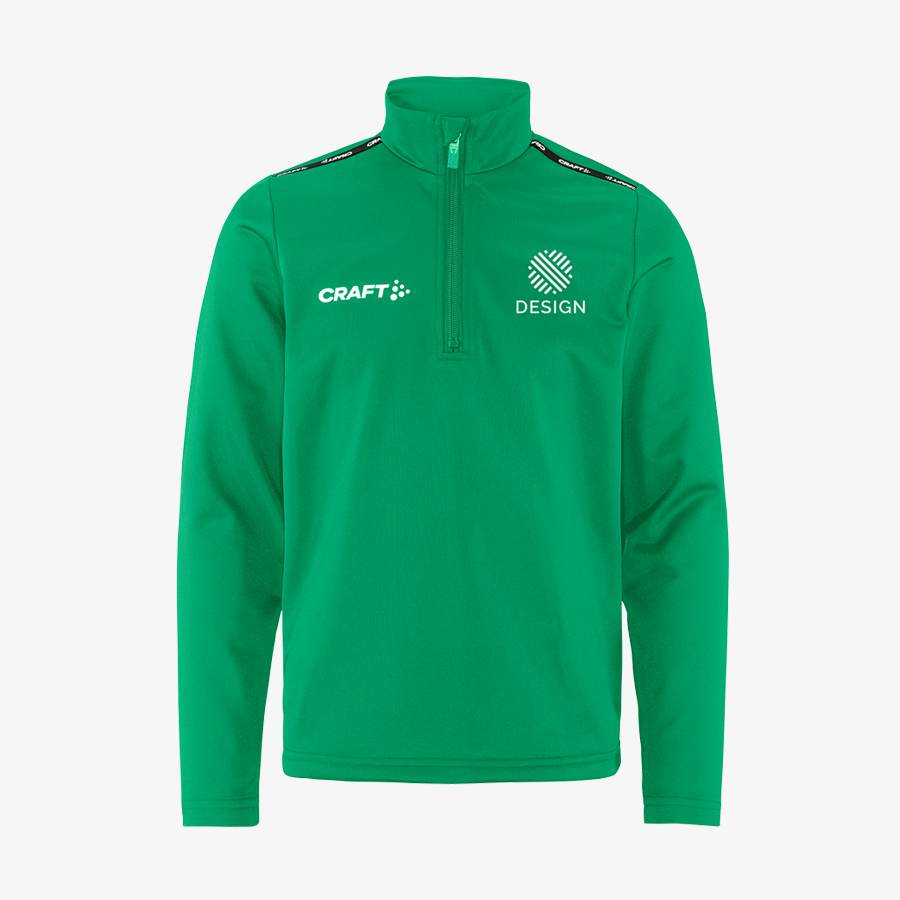 Craft-Halfzip-Trainingsshirt für Kinder mit individuellem Druck auf der Brust