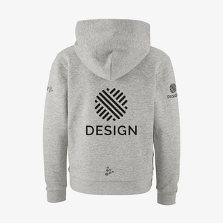 Craft-Hoodie in Grau Melange für Kinder mit grossflächigem Aufdruck auf dem Rücken