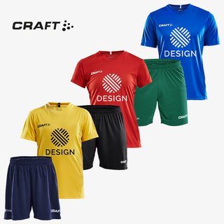 Jeweils ein bedruckter Craft-Trikotsatz für Herren, Damen und Kinder mit individuellem Design