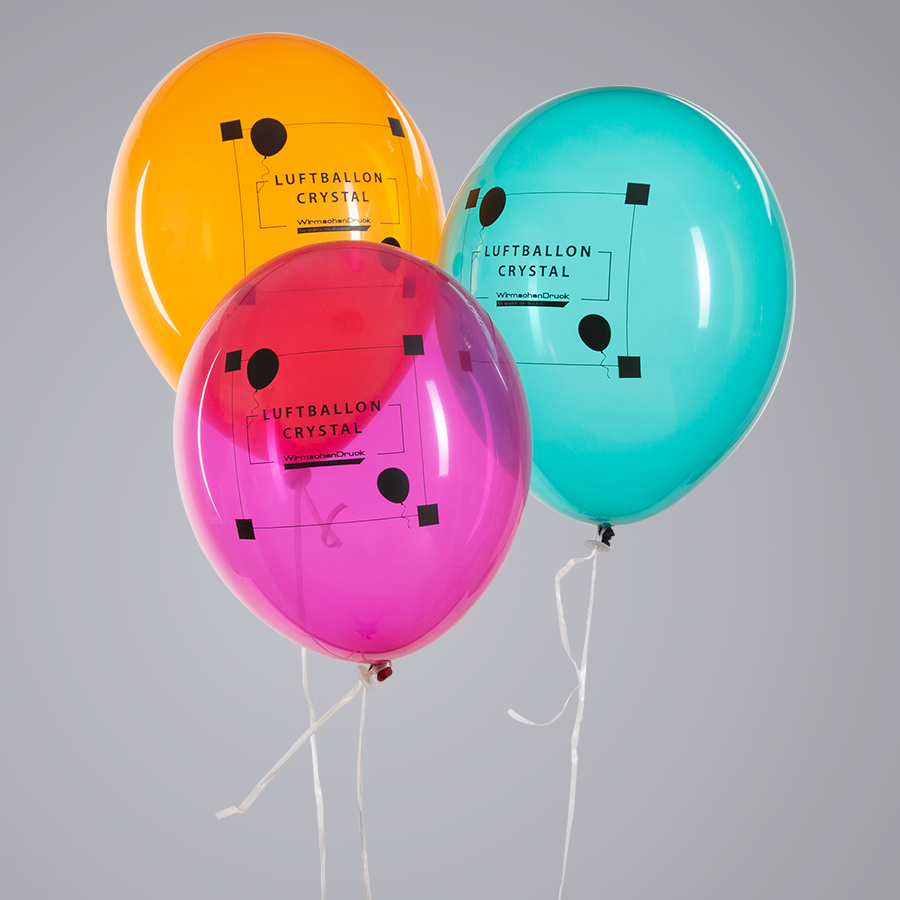 Umweltfreundliche Crystal-Luftballons mit individuellem Aufdruck, bunt und transparent
