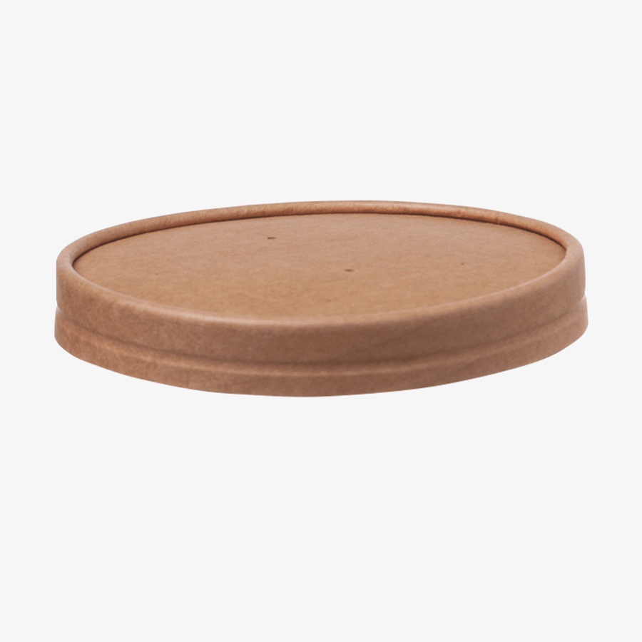 Deckel für Suppenbecher (480 ml), aus braunem Kraftkarton mit PLA-Beschichtung