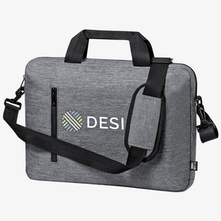 Individuell bedruckte Laptoptasche, RPET-Aktentasche mit praktischem Trolleygurt