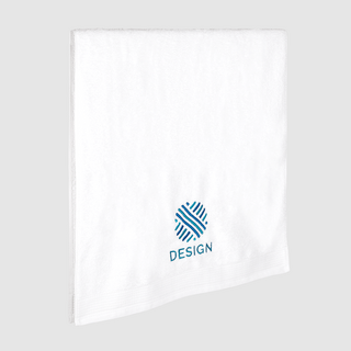 Weisses Premium-Duschtuch, individuell bestickt mit Ihrem Design
