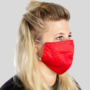 Fashion Maske R1 3-lagig rot/magenta Anwendungsbeispiel