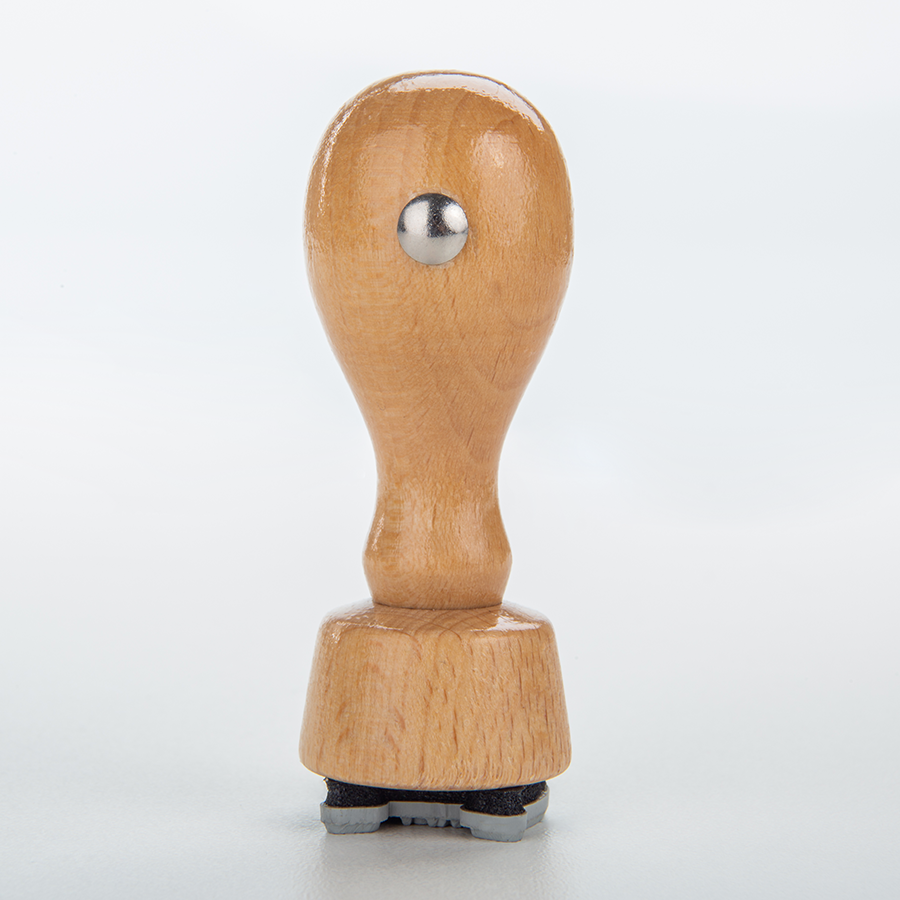 Runder Fertigstempel aus Holz für Lehrer mit Motiv