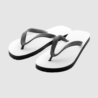 Flip-Flops ohne Werbeanbringung mit schwarzem PVC-Riemen und schwarzer Sohle