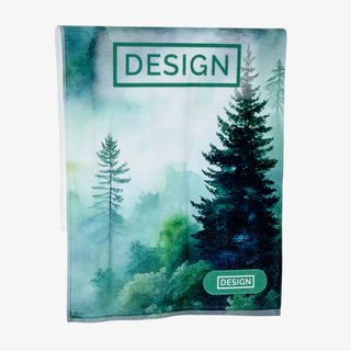 Fotohandtuch mit den Massen 50 x 100 cm, vollfarbig bedruckt mit eigenem Design: Waldmotiv in Grüntönen