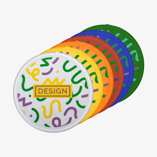 Faltbare Frisbees in verschiedenen Farben mit vollfarbigem Digitaltransferdruck