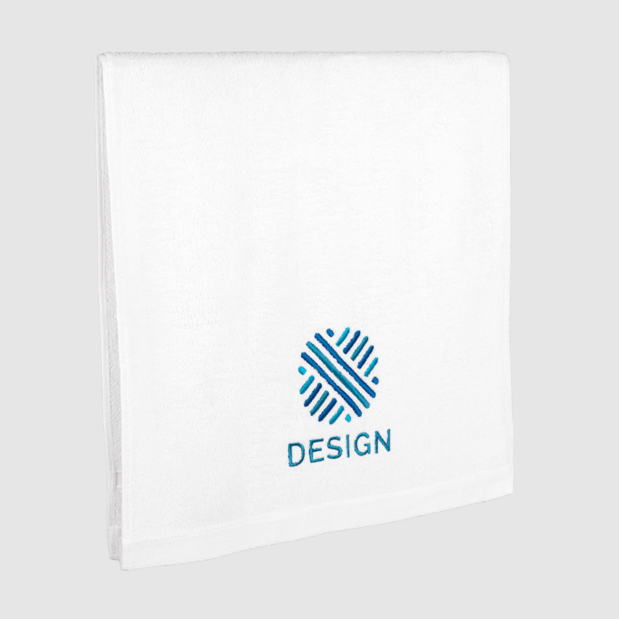 Weisses Friseurhandtuch, individuell bestickt mit Ihrem Design