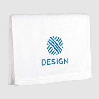 Weisses Organic-Gästehandtuch, individuell bestickt mit Ihrem Design