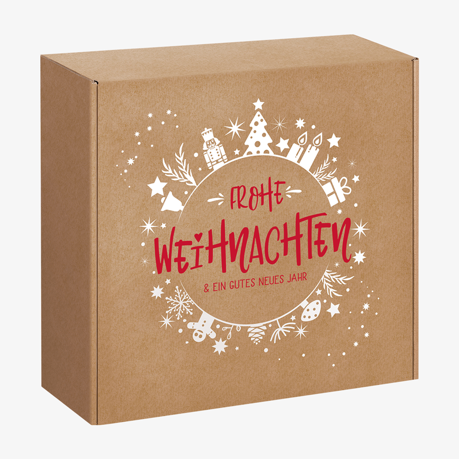 Geschenkbox gross (29 x 29 x 5 cm) mit Motiv Weihnachtsfreude