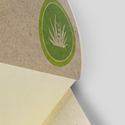 Graspapier-Etikett Detail