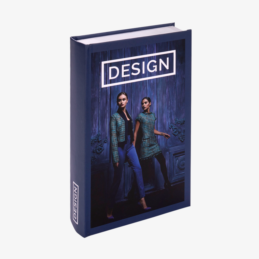 Hardcover Buch mit rundem Rücken im Hochformat