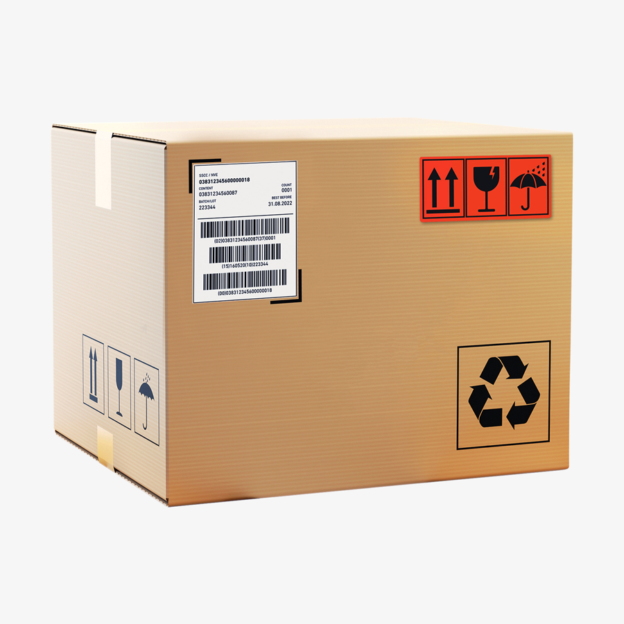 Hinweisetikett mit Motiv 