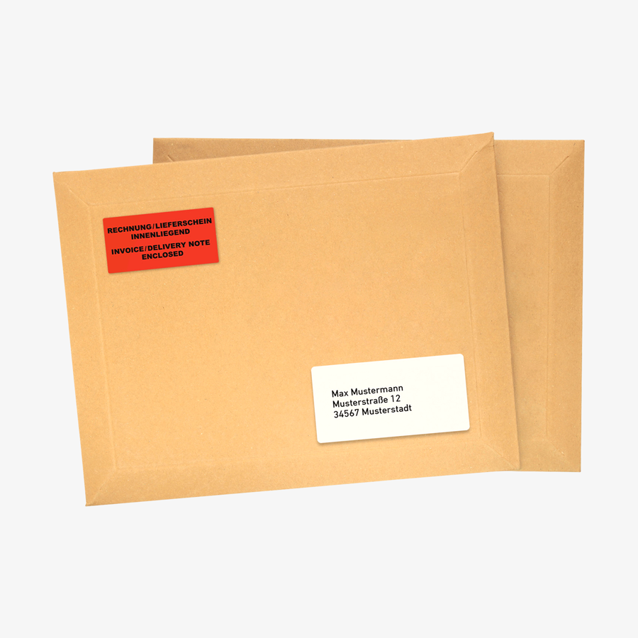 Hinweisetikett mit Motiv 