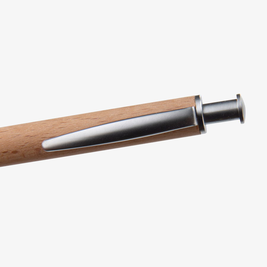 Personalisierbarer Holz-Kugelschreiber, Detailansicht Clip