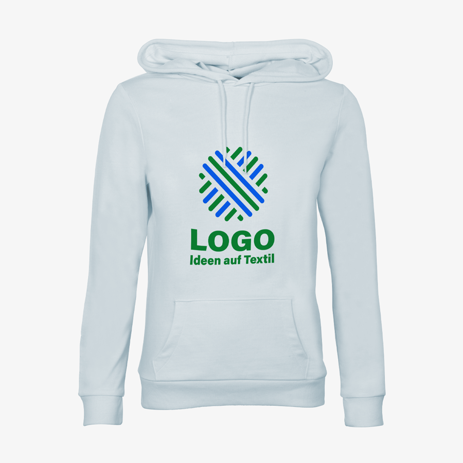 Hoodies Damen Siebdruck Basic B&C zweifarbig bedruckt