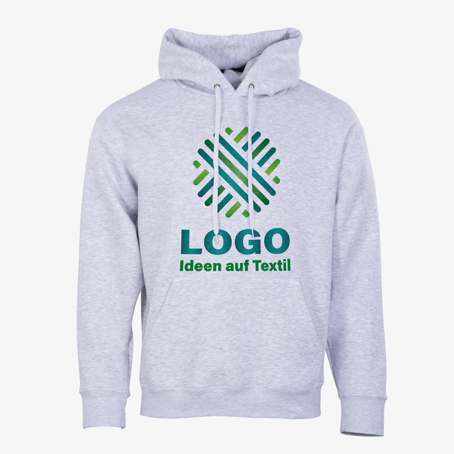 Herren Hoodie Digitaltransferdruck Premium Fruit of the Loom grau