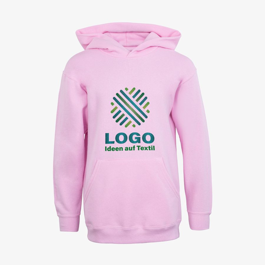 Hoodie Kinder Digitaldruck Basic Fruit of the Loom rosa