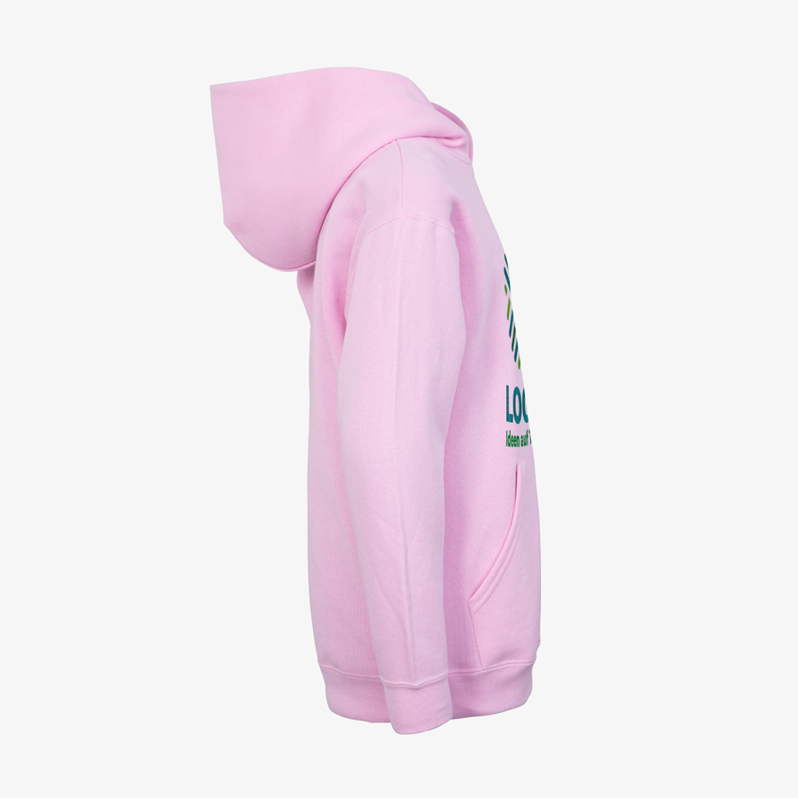 Hoodie Kinder Digitaldruck Basic rosa Seitenansicht