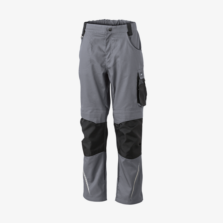 Arbeitshose in Grau, individuell mit Ihrem Design bestickbar