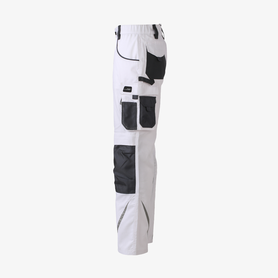 Arbeitshose Basic white carbon Seitenansicht