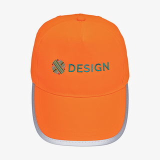 Kinder-Warnschutz-Cap von Korntex in Neonorange mit Personalisierung vorne