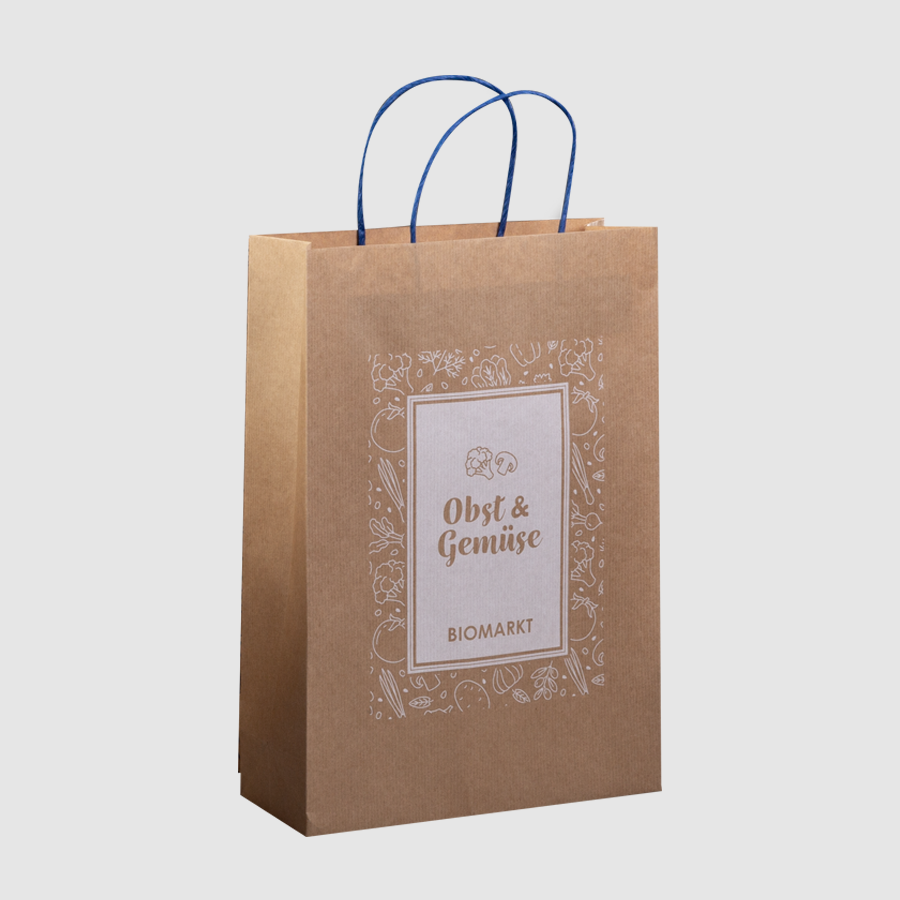 Kraftpapiertasche mit Weissdruck
