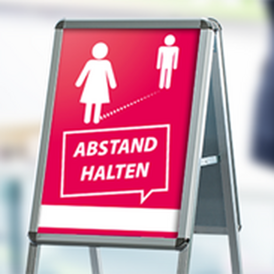 Plakate mit Motiv Abstand halten