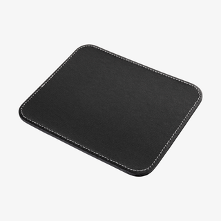 Schwarzes Kunstleder-Mousepad ohne Werbeanbringung und Handgelenkauflage
