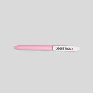 Kunststoffkugelschreiber uma Vane Gum 4c rosa mit bedrucktem Clip